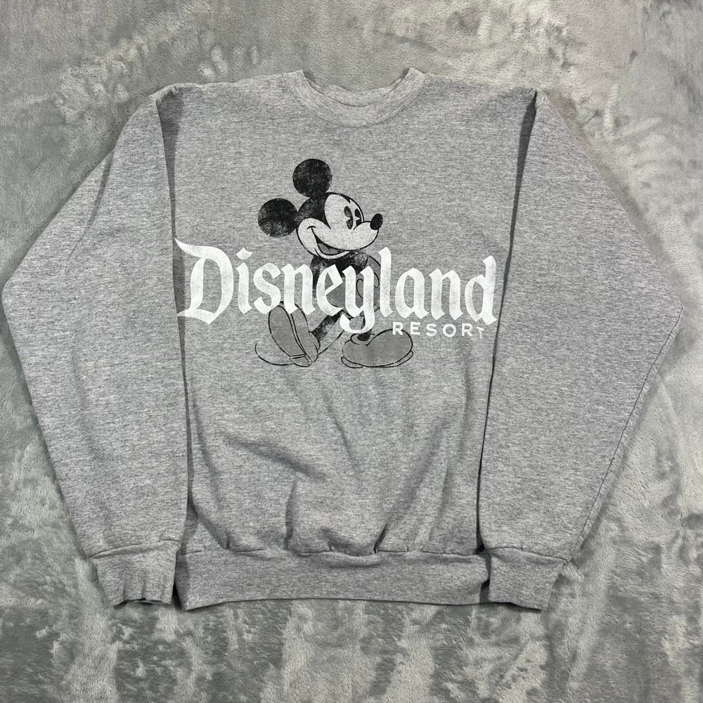 Disney Parks Mickey Mouse Disneyland Resort Sweatshirt Adult S Gray Hanes Print